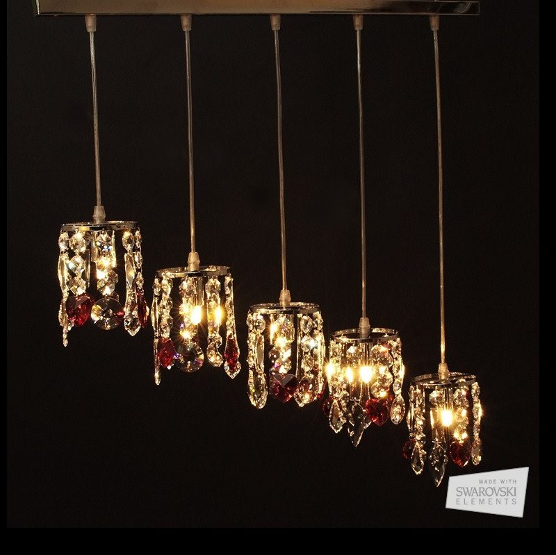 Lineal aros cristal/rojo