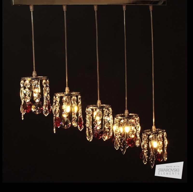 Lineal aros cristal/rojo