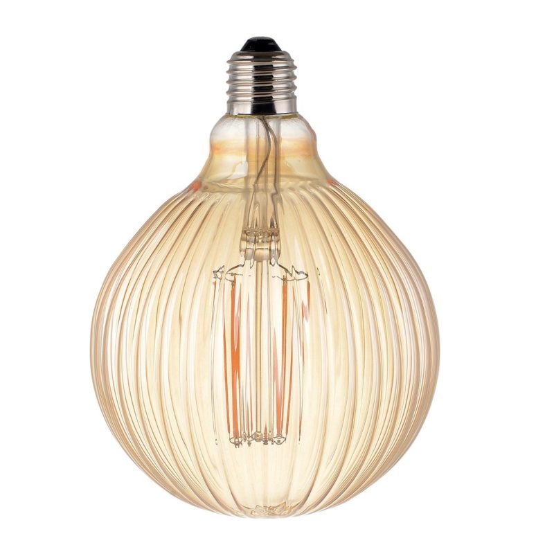 Bombilla Globo LED Vintage Decó Estriado Oro