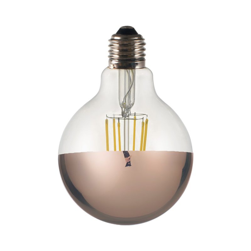 Globo LED Vintage Decó Espejo Oro Rosa